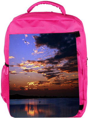 

Snoogg Eco Friendly Canvas Small Boat In The Sea Designer Backpack Rucksack School Travel Unisex Casual Canvas Bag Bookbag Satchel 5 L Backpack(Pink)