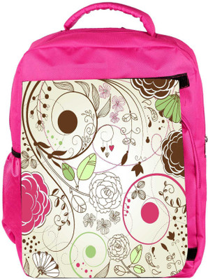 

Snoogg Eco Friendly Canvas Retro Floral Background Backpack Rucksack School Travel Unisex Casual Canvas Bag Bookbag Satchel 5 L Backpack(Pink)