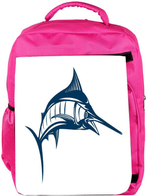 

Snoogg Eco Friendly Canvas Blue Marlin Jumping Backpack Rucksack School Travel Unisex Casual Canvas Bag Bookbag Satchel 5 L Backpack(Pink)