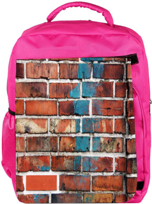 

Snoogg Eco Friendly Canvas Brick Wallpaper Designer Backpack Rucksack School Travel Unisex Casual Canvas Bag Bookbag Satchel 5 L Backpack(Pink)