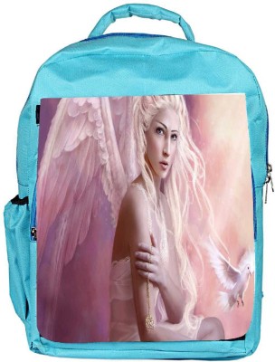 

Snoogg Eco Friendly Canvas Fantasy Girl Angel Designer Backpack Rucksack School Travel Unisex Casual Canvas Bag Bookbag Satchel 5 L Backpack(Blue)