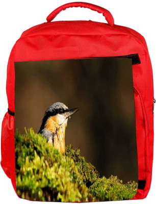 

Snoogg Eco Friendly Canvas Morning Sparrow Designer Backpack Rucksack School Travel Unisex Casual Canvas Bag Bookbag Satchel 5 L Backpack(Red)