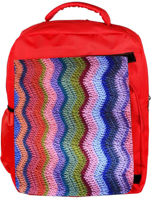 

Snoogg Eco Friendly Canvas Woollen Sewed Pattern Backpack Rucksack School Travel Unisex Casual Canvas Bag Bookbag Satchel 5 L Backpack(Red)