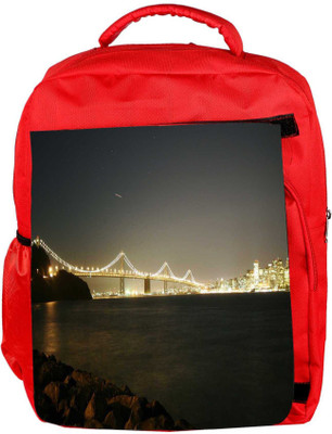 

Snoogg Eco Friendly Canvas Colrful Lights At Sealings Designer Backpack Rucksack School Travel Unisex Casual Canvas Bag Bookbag Satchel 5 L Backpack(Red)