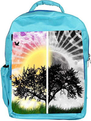 

Snoogg Eco Friendly Canvas Scenary Day & Night Backpack Rucksack School Travel Unisex Casual Canvas Bag Bookbag Satchel 5 L Backpack(Blue)