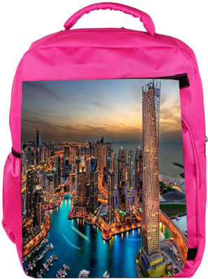 

Snoogg Eco Friendly Canvas Amazing Building Designer Backpack Rucksack School Travel Unisex Casual Canvas Bag Bookbag Satchel 5 L Backpack(Pink)