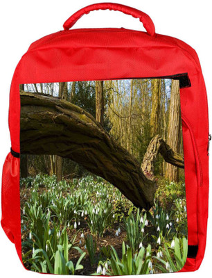 

Snoogg Eco Friendly Canvas Long Branch Tree Designer Backpack Rucksack School Travel Unisex Casual Canvas Bag Bookbag Satchel 5 L Backpack(Red)