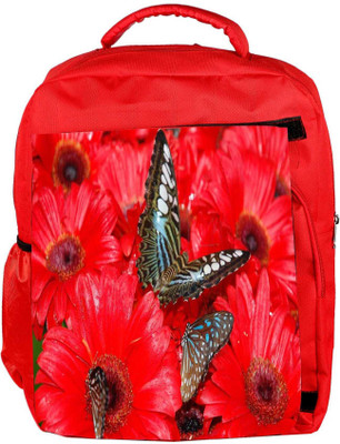 

Snoogg Eco Friendly Canvas Brown Butterfly Designer Backpack Rucksack School Travel Unisex Casual Canvas Bag Bookbag Satchel 5 L Backpack(Red)