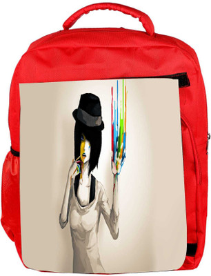 

Snoogg Eco Friendly Canvas Painted Girls Designer Backpack Rucksack School Travel Unisex Casual Canvas Bag Bookbag Satchel 5 L Backpack(Red)