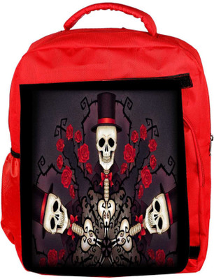 

Snoogg Eco Friendly Canvas Skeletons In Tophats And Roses 2695 Backpack Rucksack School Travel Unisex Casual Canvas Bag Bookbag Satchel 5 L Backpack(Red)