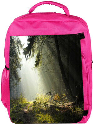 

Snoogg Eco Friendly Canvas Hidden Way In Forest Designer Backpack Rucksack School Travel Unisex Casual Canvas Bag Bookbag Satchel 5 L Backpack(Pink)