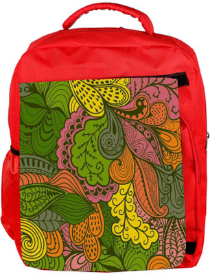 

Snoogg Eco Friendly Canvas Vector Abstract Texture With Abstract Flowers Endless Background Ethnic Backpack Rucksack School Travel Unisex Casual Canvas Bag Bookbag Satchel 5 L Backpack(Red)