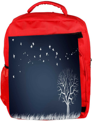 

Snoogg Eco Friendly Canvas Field Tree Leaves Designer Backpack Rucksack School Travel Unisex Casual Canvas Bag Bookbag Satchel 5 L Backpack(Red)