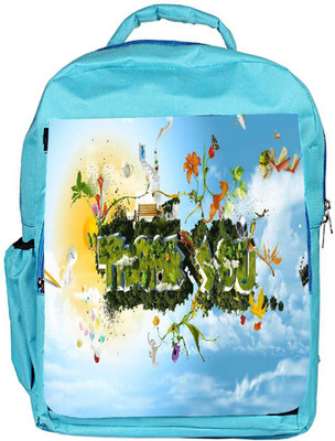 

Snoogg Eco Friendly Canvas Thank You Designer Backpack Rucksack School Travel Unisex Casual Canvas Bag Bookbag Satchel 5 L Backpack(Blue)