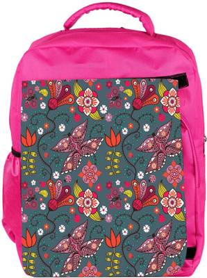 

Snoogg Eco Friendly Canvas Floral Leaves Designer Backpack Rucksack School Travel Unisex Casual Canvas Bag Bookbag Satchel 5 L Backpack(Pink)