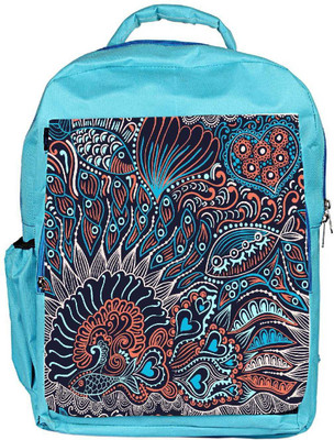 

Snoogg Eco Friendly Canvas Abstract Seamless Texture With Fish Backpack Rucksack School Travel Unisex Casual Canvas Bag Bookbag Satchel 5 L Backpack(Blue)
