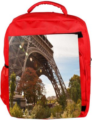 

Snoogg Eco Friendly Canvas Eifiel Towar Designer Backpack Rucksack School Travel Unisex Casual Canvas Bag Bookbag Satchel 5 L Backpack(Red)