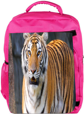 

Snoogg Eco Friendly Canvas Tiger Roar Designer Backpack Rucksack School Travel Unisex Casual Canvas Bag Bookbag Satchel 5 L Backpack(Pink)