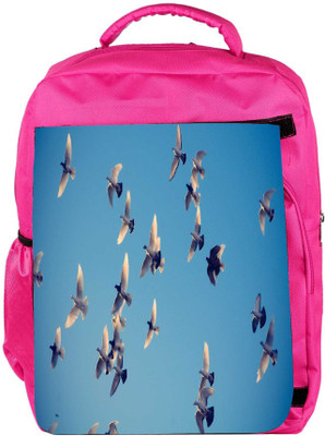 

Snoogg Eco Friendly Canvas Ubuntu Birds Designer Backpack Rucksack School Travel Unisex Casual Canvas Bag Bookbag Satchel 5 L Backpack(Pink)