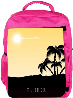 

Snoogg Eco Friendly Canvas Beautiful Summer Backgroun Backpack Rucksack School Travel Unisex Casual Canvas Bag Bookbag Satchel 5 L Backpack(Pink)