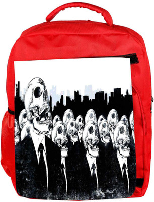 

Snoogg Eco Friendly Canvas Dark Skull Designer Backpack Rucksack School Travel Unisex Casual Canvas Bag Bookbag Satchel 5 L Backpack(Red)