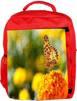 

Snoogg Eco Friendly Canvas Butterfly In Yellow Flower Designer Backpack Rucksack School Travel Unisex Casual Canvas Bag Bookbag Satchel 5 L Backpack(Red)
