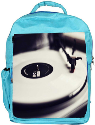 

Snoogg Eco Friendly Canvas Vinyl Record Player Black And White Designer Backpack Rucksack School Travel Unisex Casual Canvas Bag Bookbag Satchel 5 L Backpack(Blue)