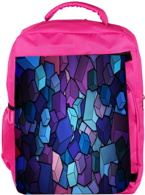

Snoogg Eco Friendly Canvas Colorful Blocks Designer Backpack Rucksack School Travel Unisex Casual Canvas Bag Bookbag Satchel 5 L Backpack(Pink)