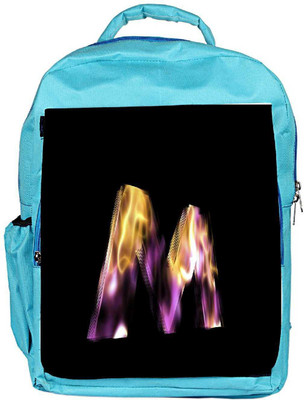 

Snoogg Eco Friendly Canvas Flaming 3D Letter Backpack Rucksack School Travel Unisex Casual Canvas Bag Bookbag Satchel 5 L Backpack(Blue)