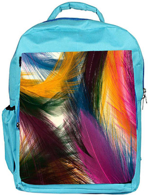 

Snoogg Eco Friendly Canvas Plumas Coloridas Designer Backpack Rucksack School Travel Unisex Casual Canvas Bag Bookbag Satchel 5 L Backpack(Blue)