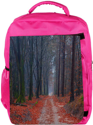 

Snoogg Eco Friendly Canvas Frozen Trees Designer Backpack Rucksack School Travel Unisex Casual Canvas Bag Bookbag Satchel 5 L Backpack(Pink)