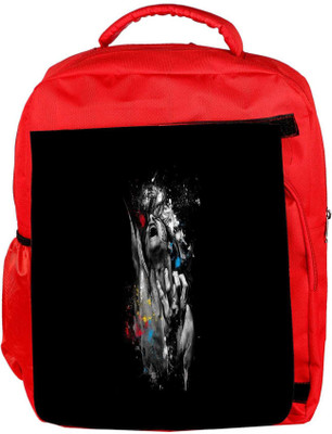 

Snoogg Eco Friendly Canvas Painful Man Designer Backpack Rucksack School Travel Unisex Casual Canvas Bag Bookbag Satchel 5 L Backpack(Red)