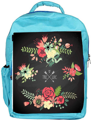 

Snoogg Eco Friendly Canvas Cute Floral Bouquets Backpack Rucksack School Travel Unisex Casual Canvas Bag Bookbag Satchel 5 L Backpack(Blue)