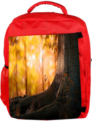 

Snoogg Eco Friendly Canvas Butterfly Under The Tree Designer Backpack Rucksack School Travel Unisex Casual Canvas Bag Bookbag Satchel 5 L Backpack(Red)
