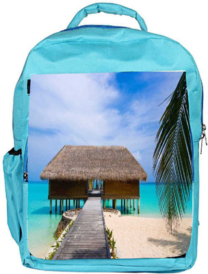 

Snoogg Eco Friendly Canvas Beach House Designer Backpack Rucksack School Travel Unisex Casual Canvas Bag Bookbag Satchel 5 L Backpack(Blue)