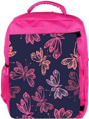 

Snoogg Eco Friendly Canvas Throws Butterflies Designer Backpack Rucksack School Travel Unisex Casual Canvas Bag Bookbag Satchel 5 L Backpack(Pink)