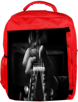 

Snoogg Eco Friendly Canvas Playing The Guitar Designer Backpack Rucksack School Travel Unisex Casual Canvas Bag Bookbag Satchel 5 L Backpack(Red)