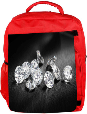 

Snoogg Eco Friendly Canvas Diamonds 11739 Designer Backpack Rucksack School Travel Unisex Casual Canvas Bag Bookbag Satchel 5 L Backpack(Red)