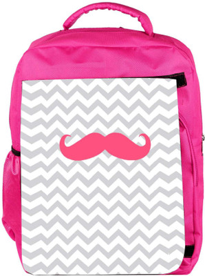 

Snoogg Eco Friendly Canvas Wave Mustache Backpack Rucksack School Travel Unisex Casual Canvas Bag Bookbag Satchel 5 L Backpack(Pink)