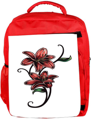 

Snoogg Eco Friendly Canvas Floral Vector Element Backpack Rucksack School Travel Unisex Casual Canvas Bag Bookbag Satchel 5 L Backpack(Red)