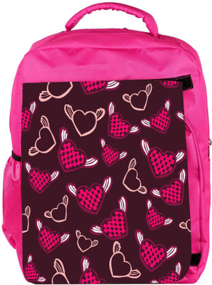 

Snoogg Eco Friendly Canvas Pink Heart Angels Designer Backpack Rucksack School Travel Unisex Casual Canvas Bag Bookbag Satchel 5 L Backpack(Pink)