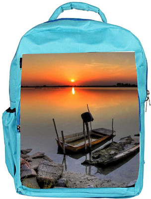 

Snoogg Eco Friendly Canvas Ship Sunset Backpack Rucksack School Travel Unisex Casual Canvas Bag Bookbag Satchel 5 L Backpack(Blue)
