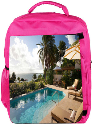 

Snoogg Eco Friendly Canvas Abstract Resort Designer Backpack Rucksack School Travel Unisex Casual Canvas Bag Bookbag Satchel 5 L Backpack(Pink)