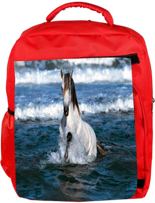 

Snoogg Eco Friendly Canvas White Horse In River Designer Backpack Rucksack School Travel Unisex Casual Canvas Bag Bookbag Satchel 5 L Backpack(Red)