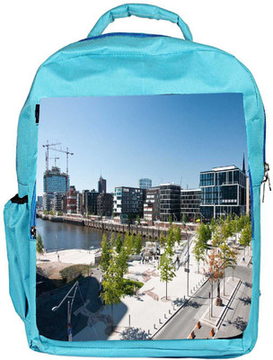 

Snoogg Eco Friendly Canvas Abstract City Designer Backpack Rucksack School Travel Unisex Casual Canvas Bag Bookbag Satchel 5 L Backpack(Blue)