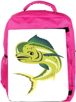 

Snoogg Eco Friendly Canvas Dorado Dolphin Fish Mahi Mahi Jumping Backpack Rucksack School Travel Unisex Casual Canvas Bag Bookbag Satchel 5 L Backpack(Pink)