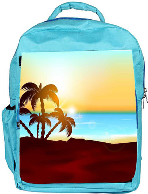 

Snoogg Eco Friendly Canvas Abstract Summer Background Backpack Rucksack School Travel Unisex Casual Canvas Bag Bookbag Satchel 5 L Backpack(Blue)