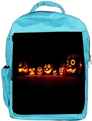 

Snoogg Eco Friendly Canvas Seven Halloween Pumpkin Backpack Rucksack School Travel Unisex Casual Canvas Bag Bookbag Satchel 5 L Backpack(Blue)