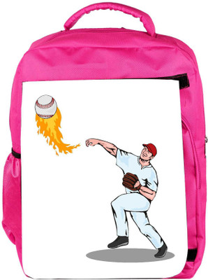 

Snoogg Eco Friendly Canvas American Baseball Player Pitcher Backpack Rucksack School Travel Unisex Casual Canvas Bag Bookbag Satchel 5 L Backpack(Pink)