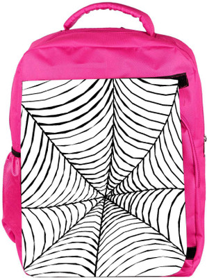 

Snoogg Eco Friendly Canvas Black Spider Web Designer Backpack Rucksack School Travel Unisex Casual Canvas Bag Bookbag Satchel 5 L Backpack(Pink)